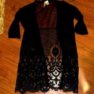 Forgotten Grace sheer long cover-up cardigan size large